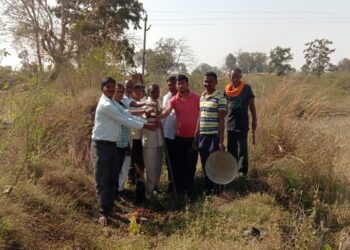 अडेगाव येथील मुंडा तलाव नहर खोलीकरण कामाचे भूमिपूजन
