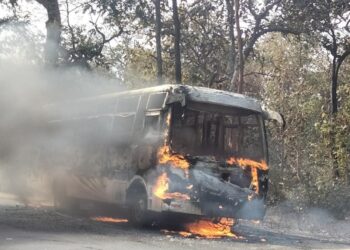 धावत्या ट्रॅव्हल्स ने घेतला पेट