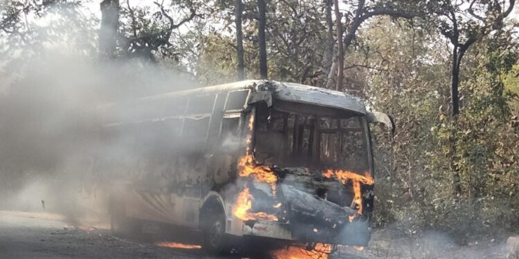 धावत्या ट्रॅव्हल्स ने घेतला पेट