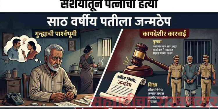 संशयातून पत्नीची हत्या साठ वर्षीय पतीला जन्मठेप