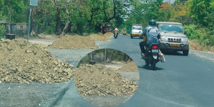 अहेरी रस्त्यावर अपूर्ण साईड बंबमुळे वाहनचालकांना त्रास;अपघाताची शक्यता,तात्काळ काम पूर्ण करण्याची मागणी